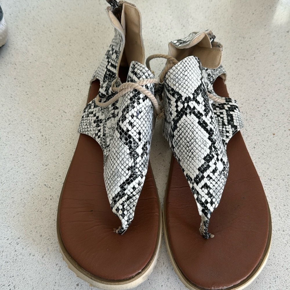 🍍ZIP UP GLADIATOR LEOPARD PRINT SHOES sz 8🍍H-2